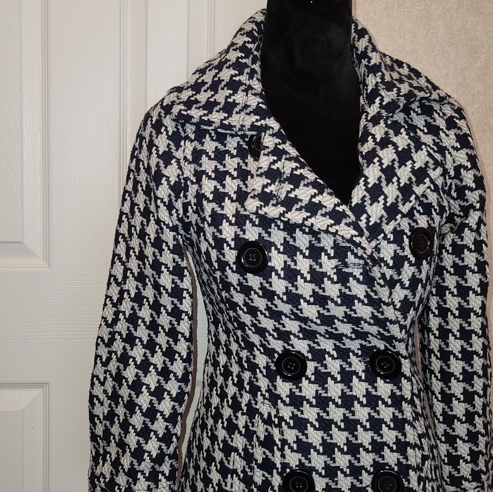 Body Central Navy and Gray Button Jacket S